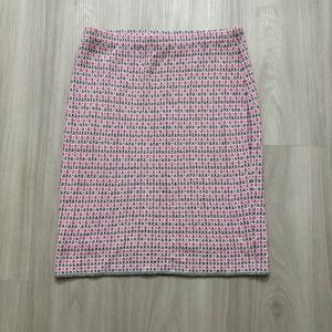 STIZZOLI Women Skirt Pink Black White Textured Knit Pencil Made in Italy Size 44